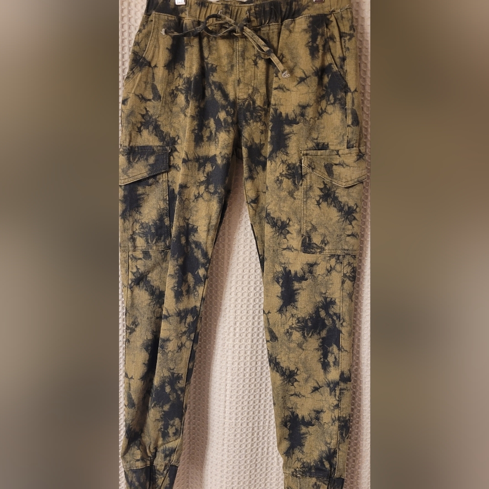 Almost Famous Tie-Dyed Cargo Jogger Pants,